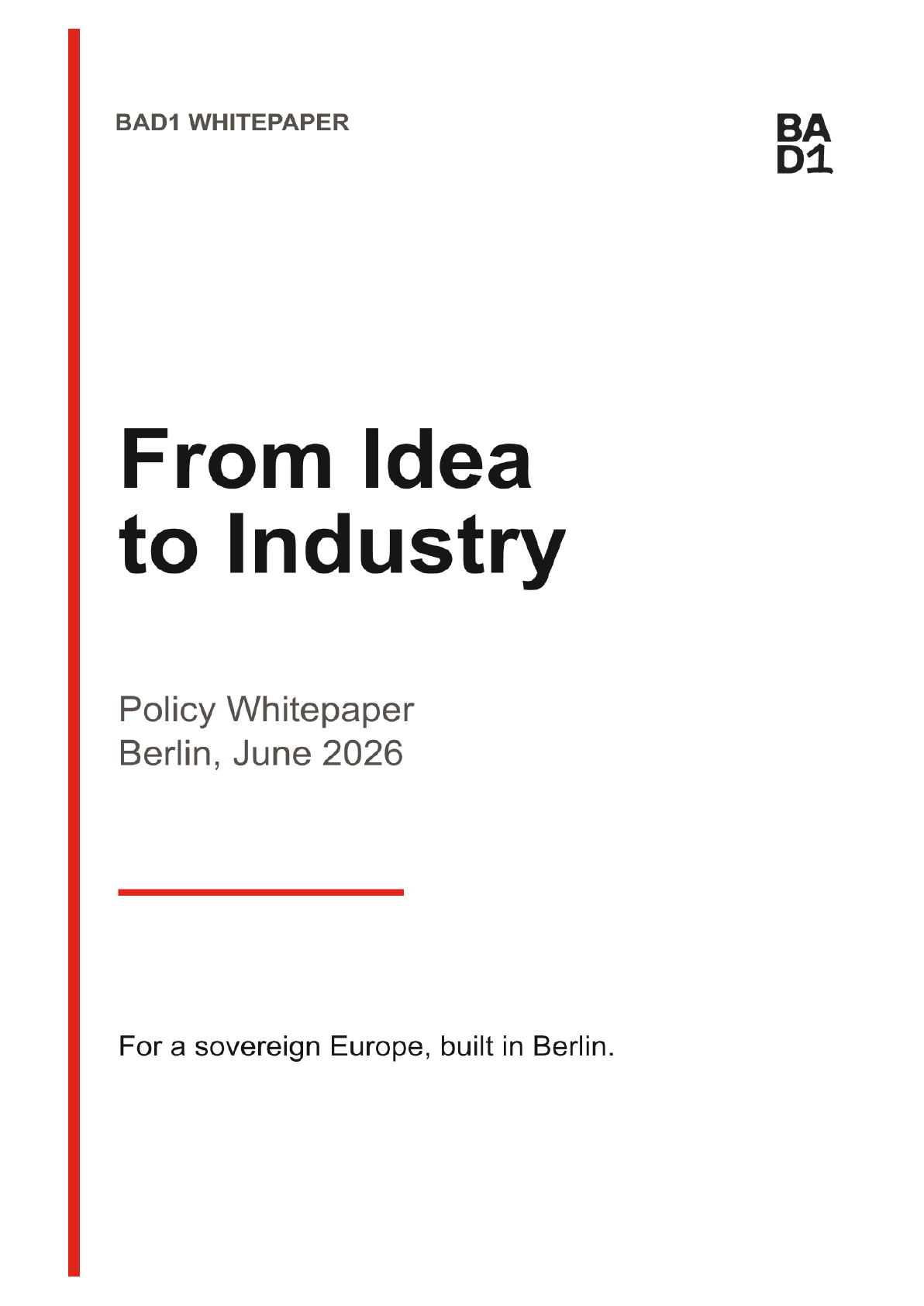 Cover of the BAD1 white paper